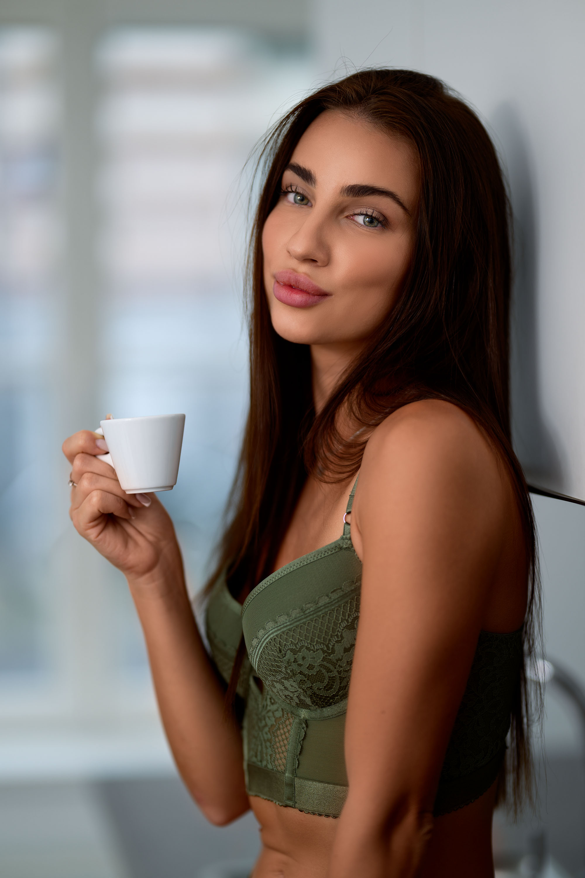 Alina Kulik, model from Ukraine at a boudoir photoshoot