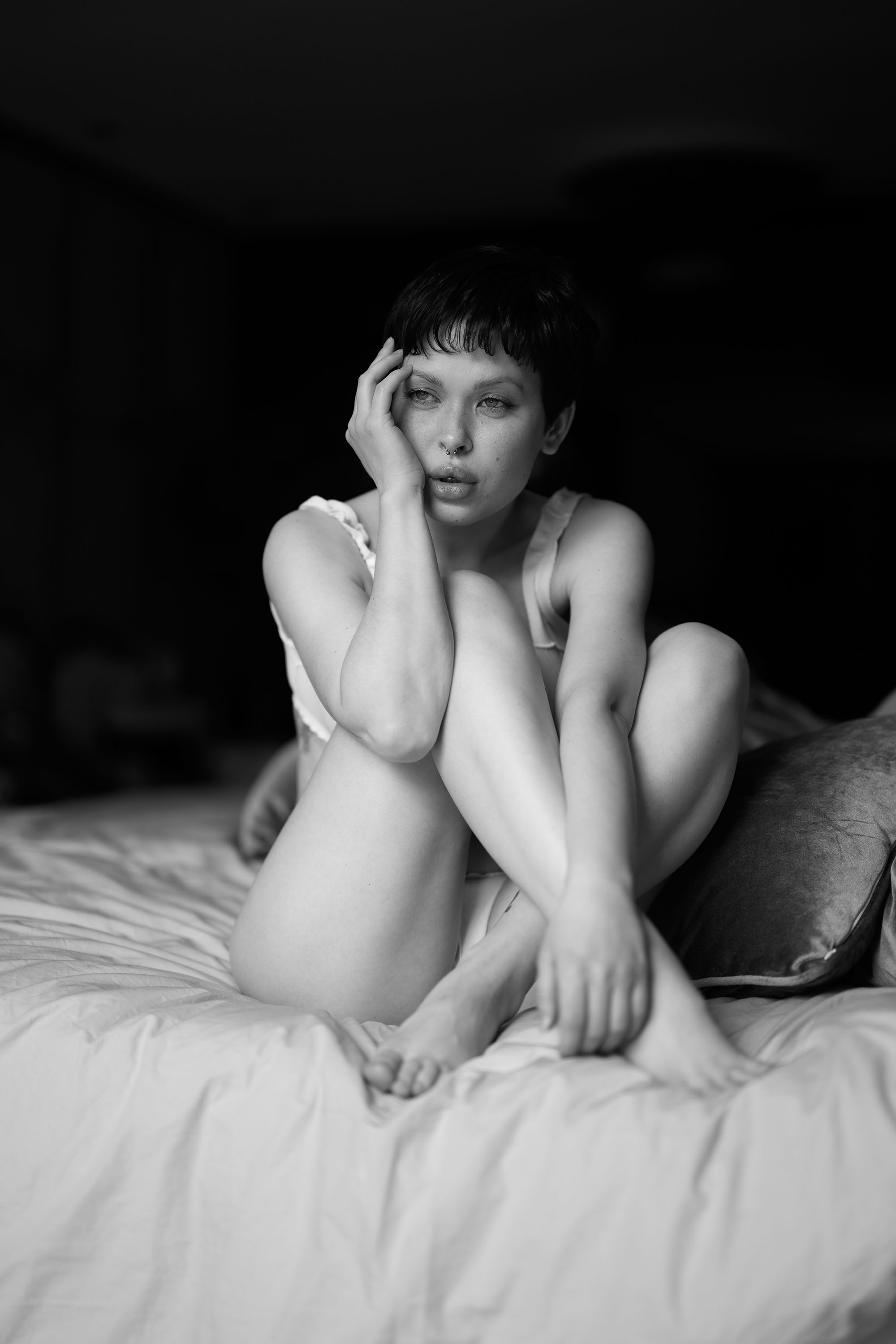 Alina Mayer, model from Ukraine at a boudoir photoshoot