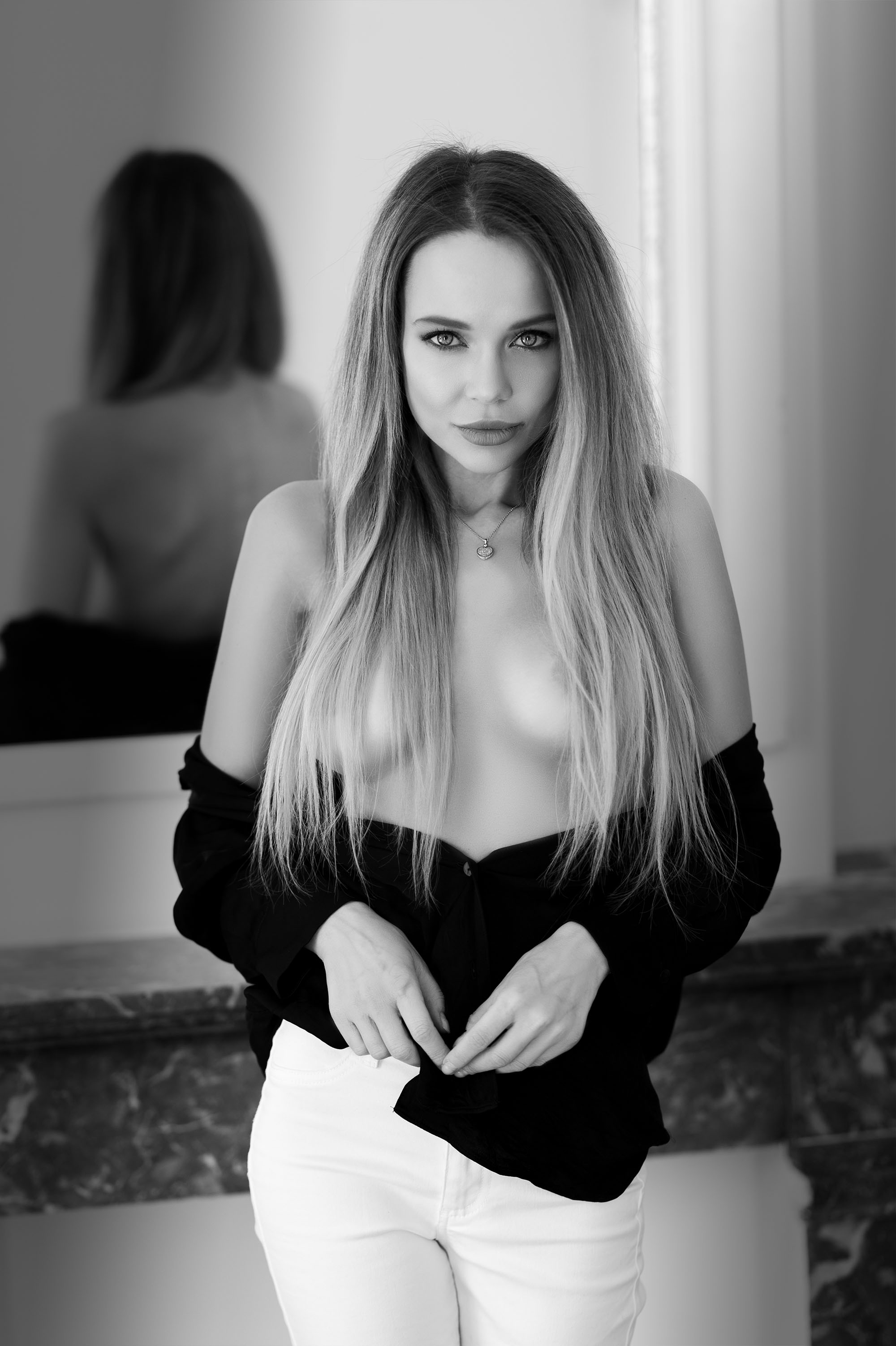 Angelina Petrova, model from Ukraine at a boudoir photoshoot