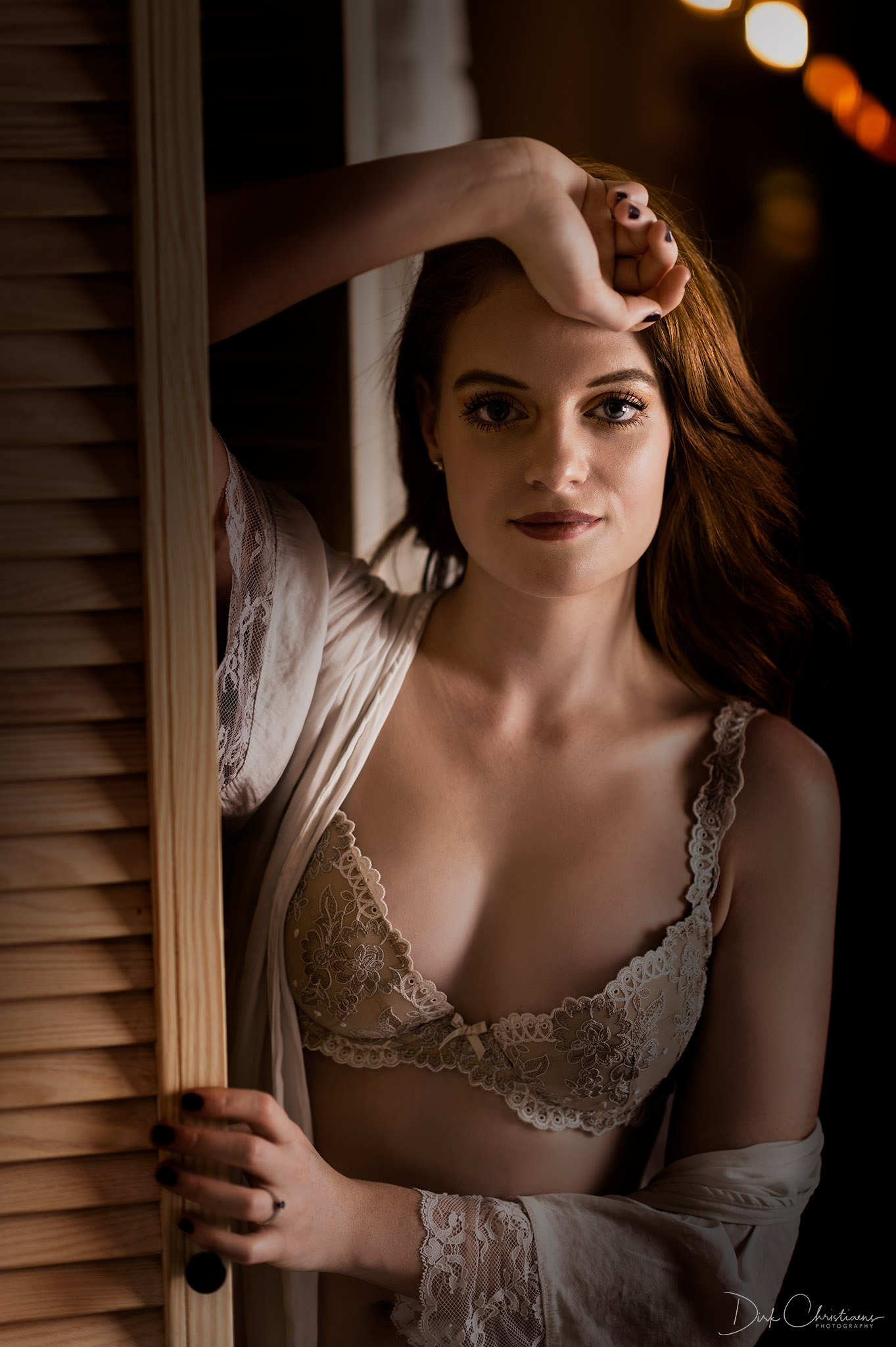 Célina Dekeyser, model from Belgium at a boudoir photoshoot