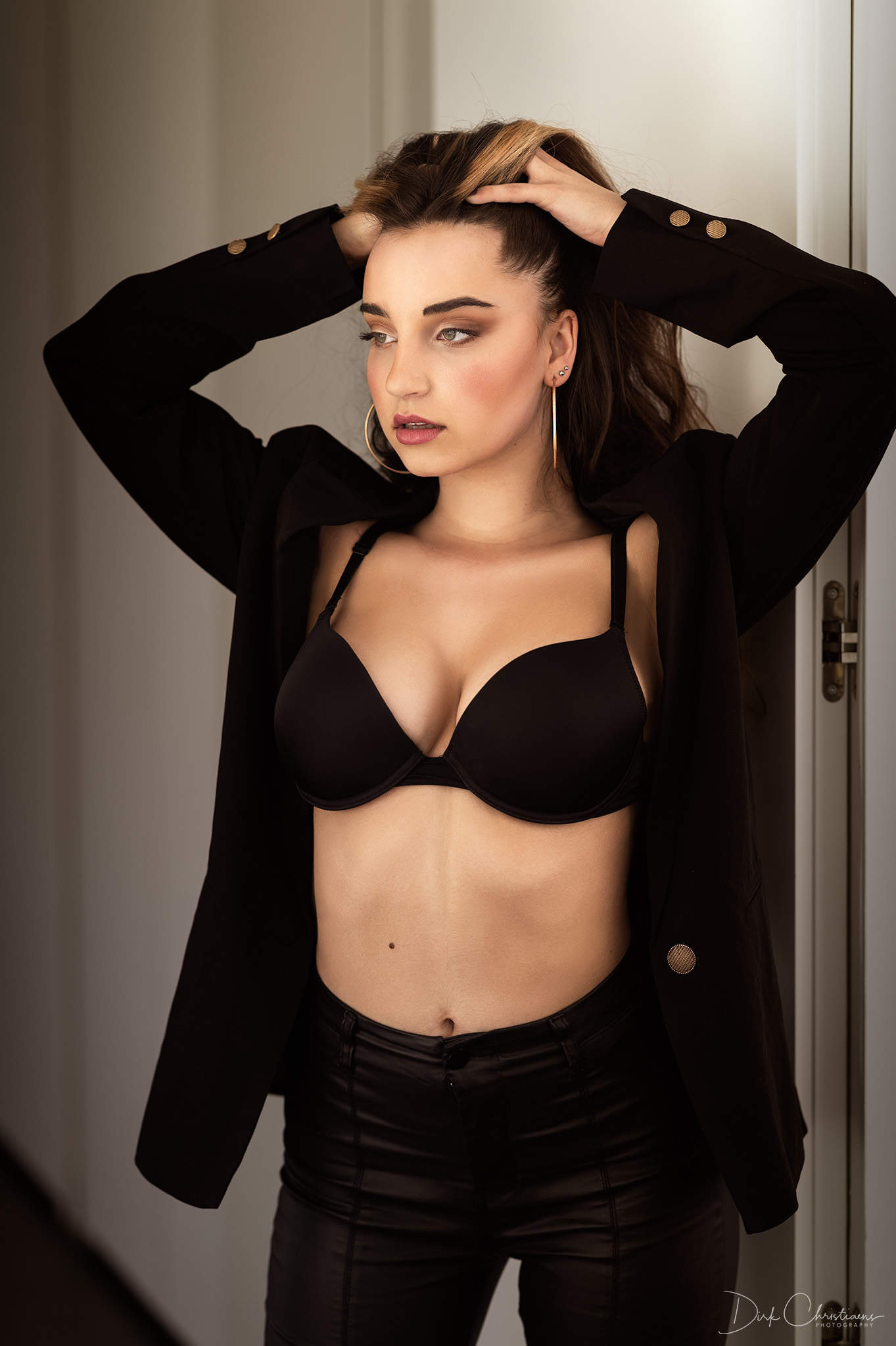 Céline Fairon, model from Belgium at a boudoir photoshoot