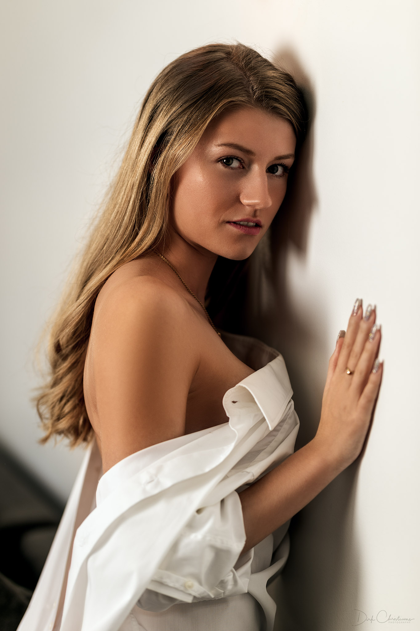 Evelyne Minnaert, model from Belgium at a boudoir photoshoot