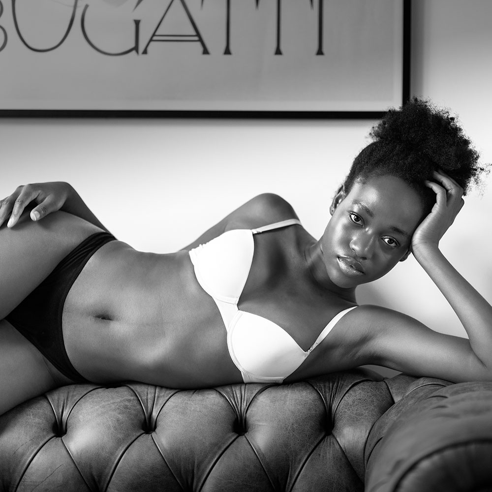 Lauris Hounkpevi Ogan, model from France at a boudoir photoshoot