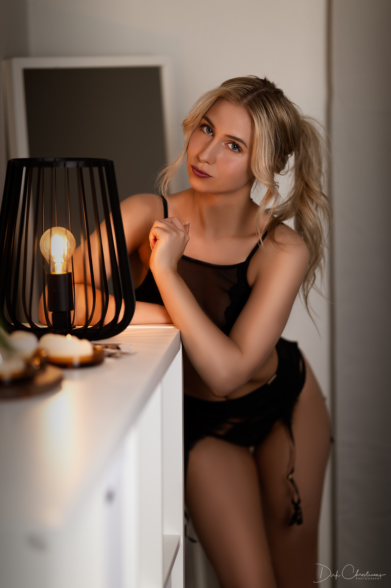 Lenka Van Inthoudt, model from Belgium at a boudoir photoshoot