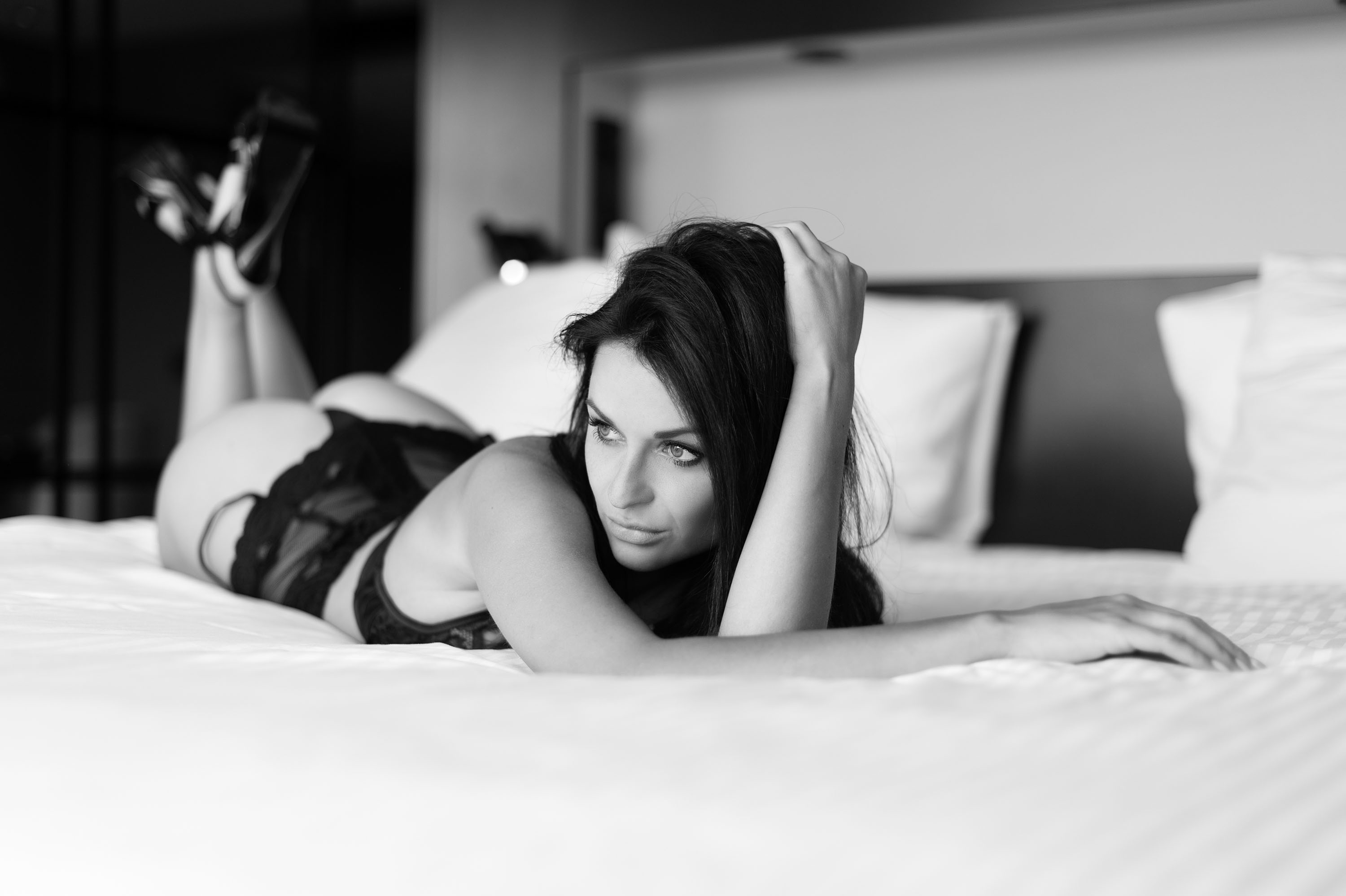 Xenia Inez, model from Belgium at a boudoir photoshoot